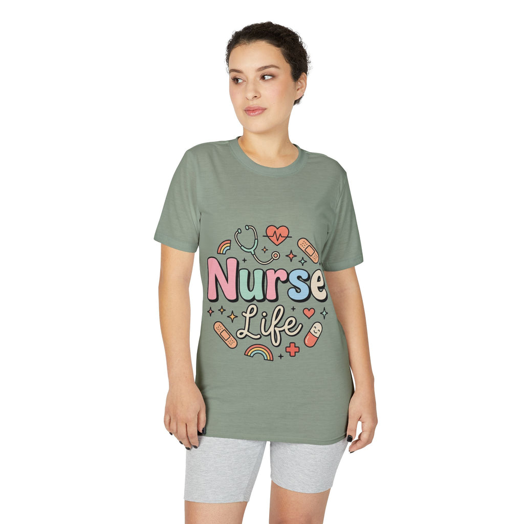 Nurse Life Graphic T-Shirt — Cute Medical Icons Tee for Nurses