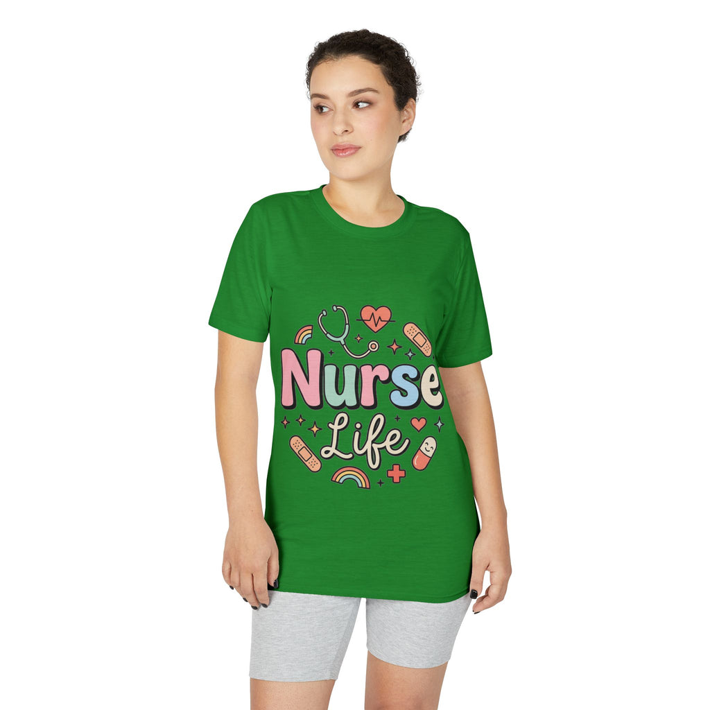 Nurse Life Graphic T-Shirt — Cute Medical Icons Tee for Nurses