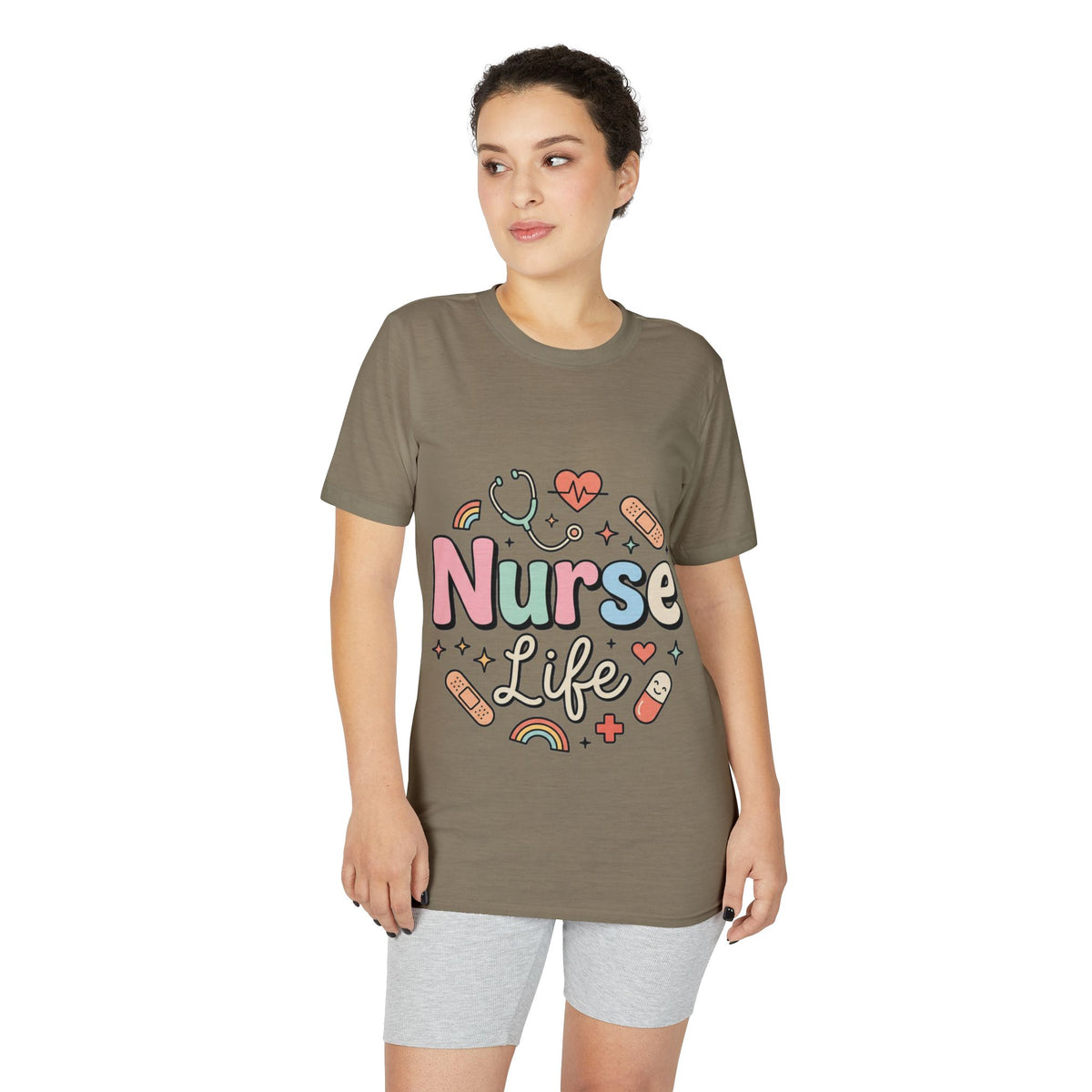Nurse Life Graphic T-Shirt — Cute Medical Icons Tee for Nurses