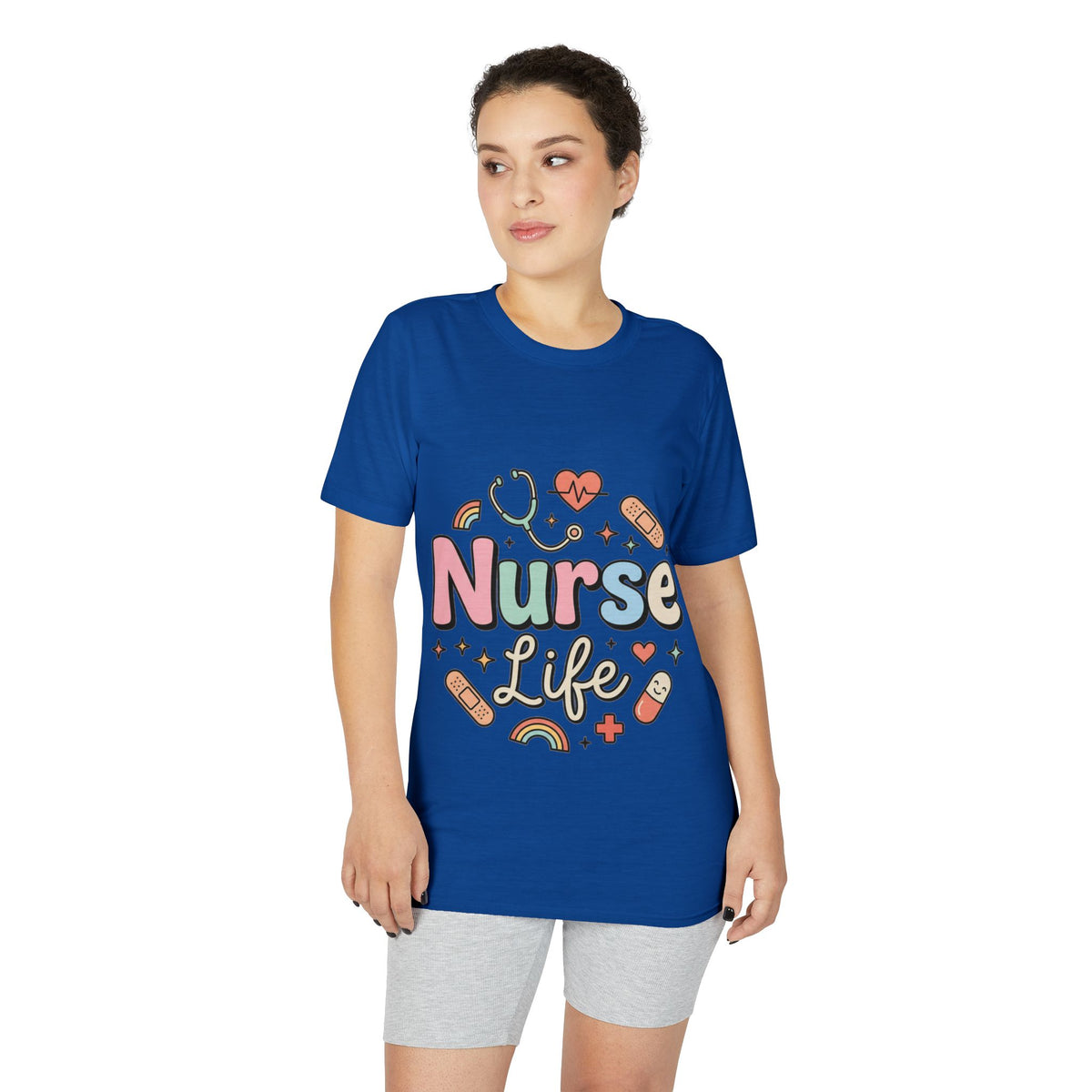 Nurse Life Graphic T-Shirt — Cute Medical Icons Tee for Nurses