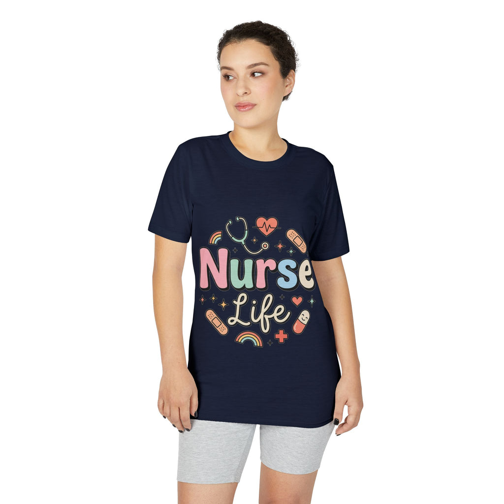 Nurse Life Graphic T-Shirt — Cute Medical Icons Tee for Nurses