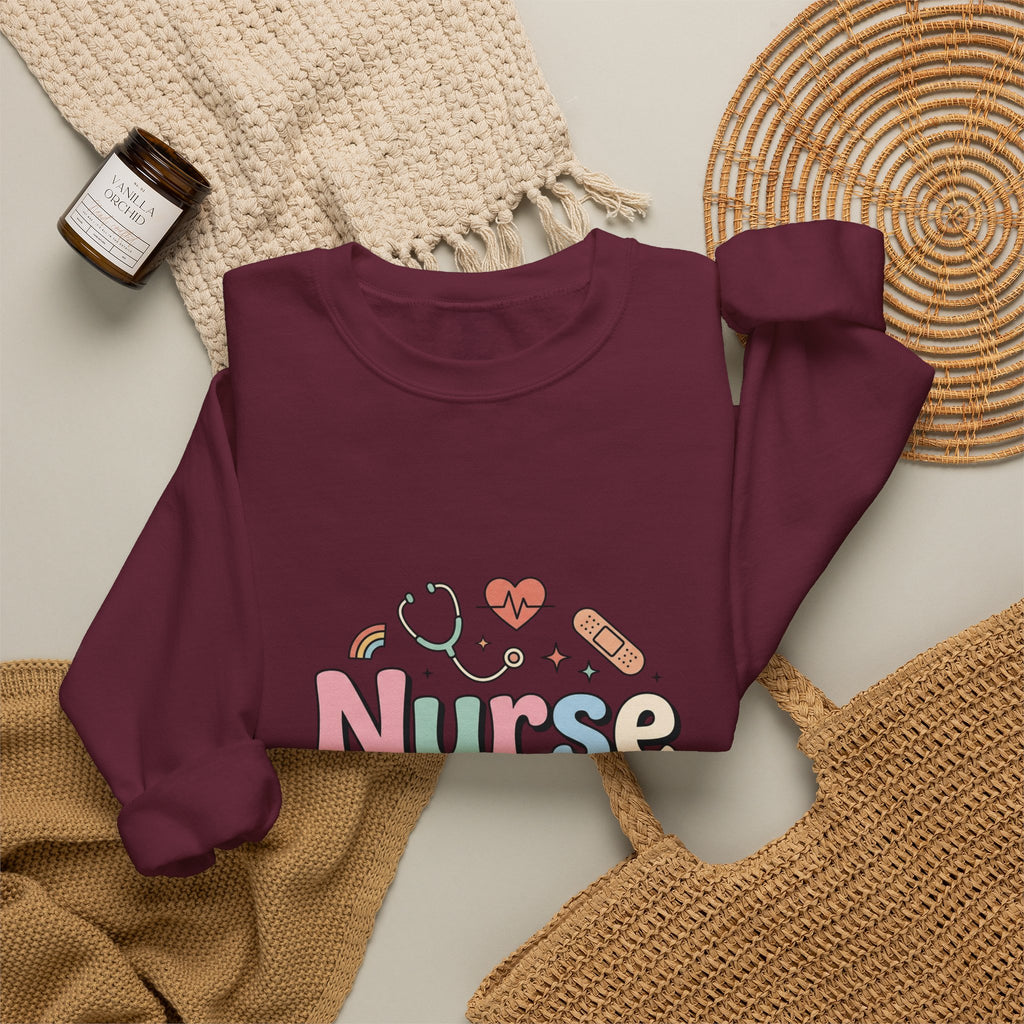 Nurse Life Crewneck Sweatshirt — Cute Pastel Nursing Graphic