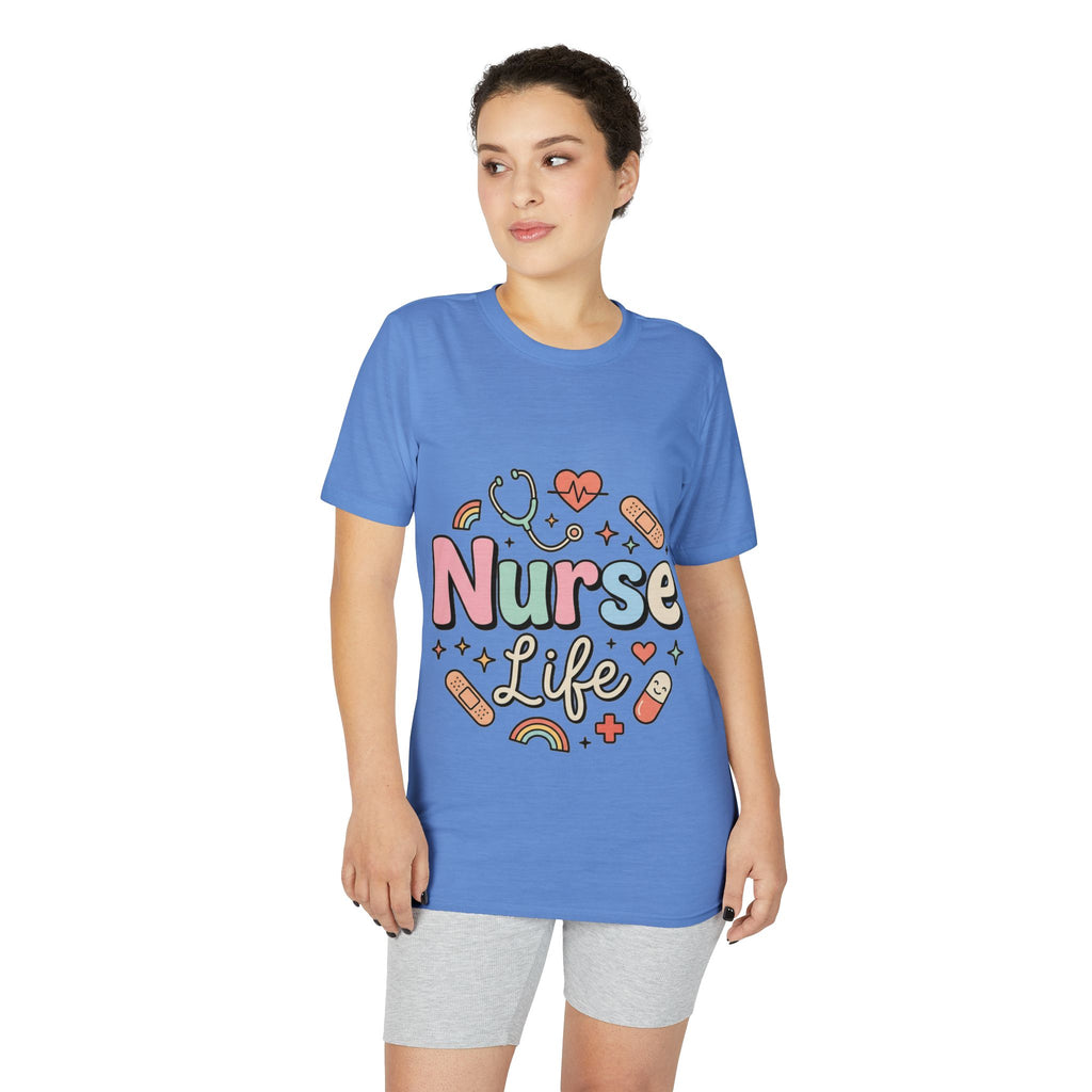 Nurse Life Graphic T-Shirt — Cute Medical Icons Tee for Nurses