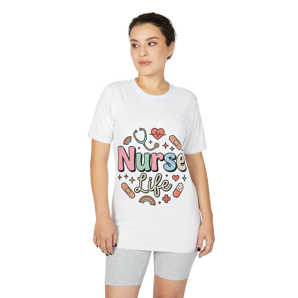 Nurse Life Graphic T-Shirt — Cute Medical Icons Tee for Nurses