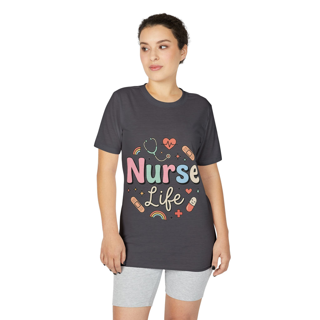Nurse Life Graphic T-Shirt — Cute Medical Icons Tee for Nurses