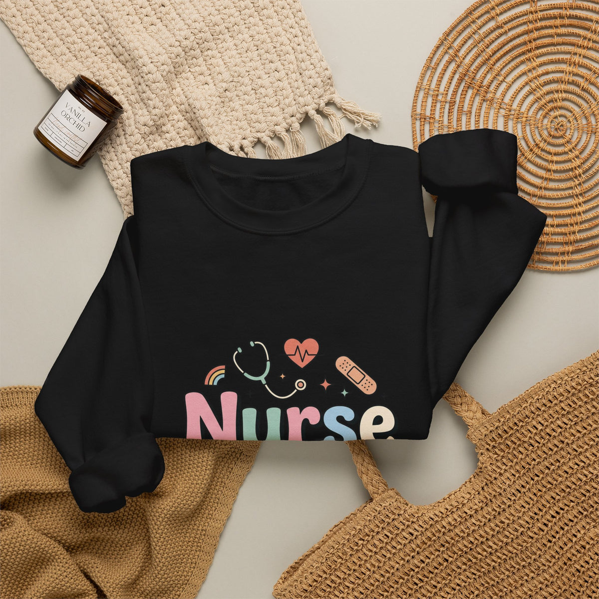 Nurse Life Crewneck Sweatshirt — Cute Pastel Nursing Graphic