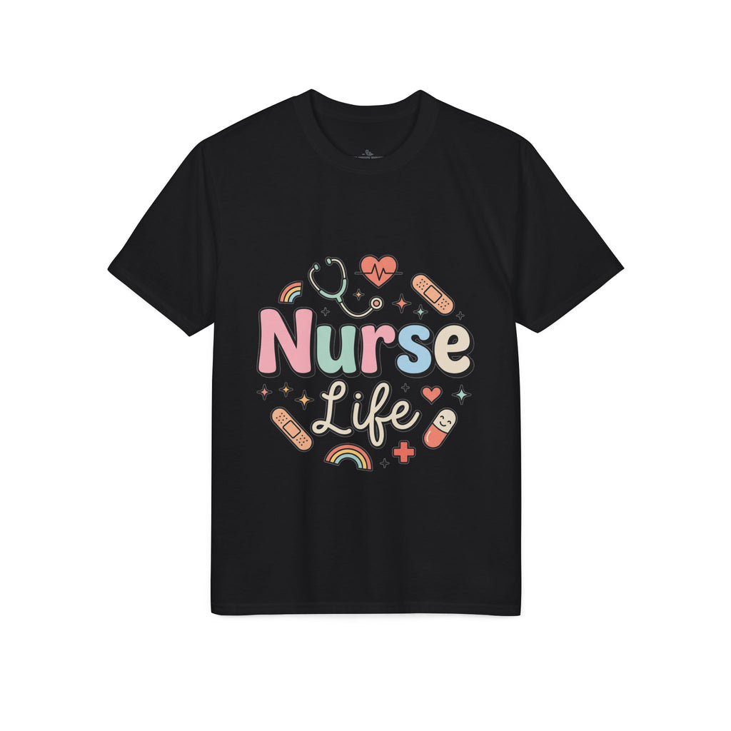 Nurse Life Graphic T-Shirt — Cute Medical Icons Tee for Nurses