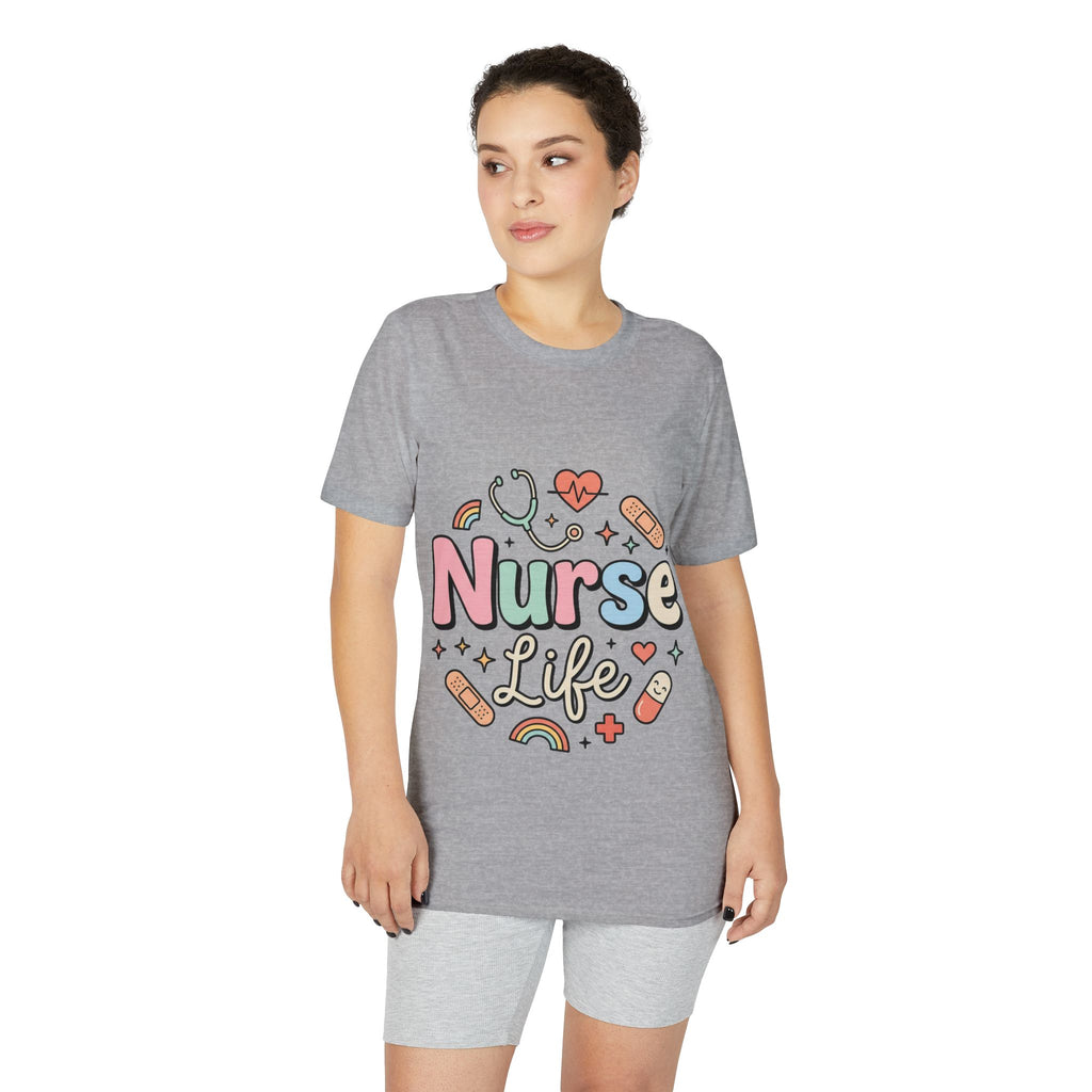 Nurse Life Graphic T-Shirt — Cute Medical Icons Tee for Nurses
