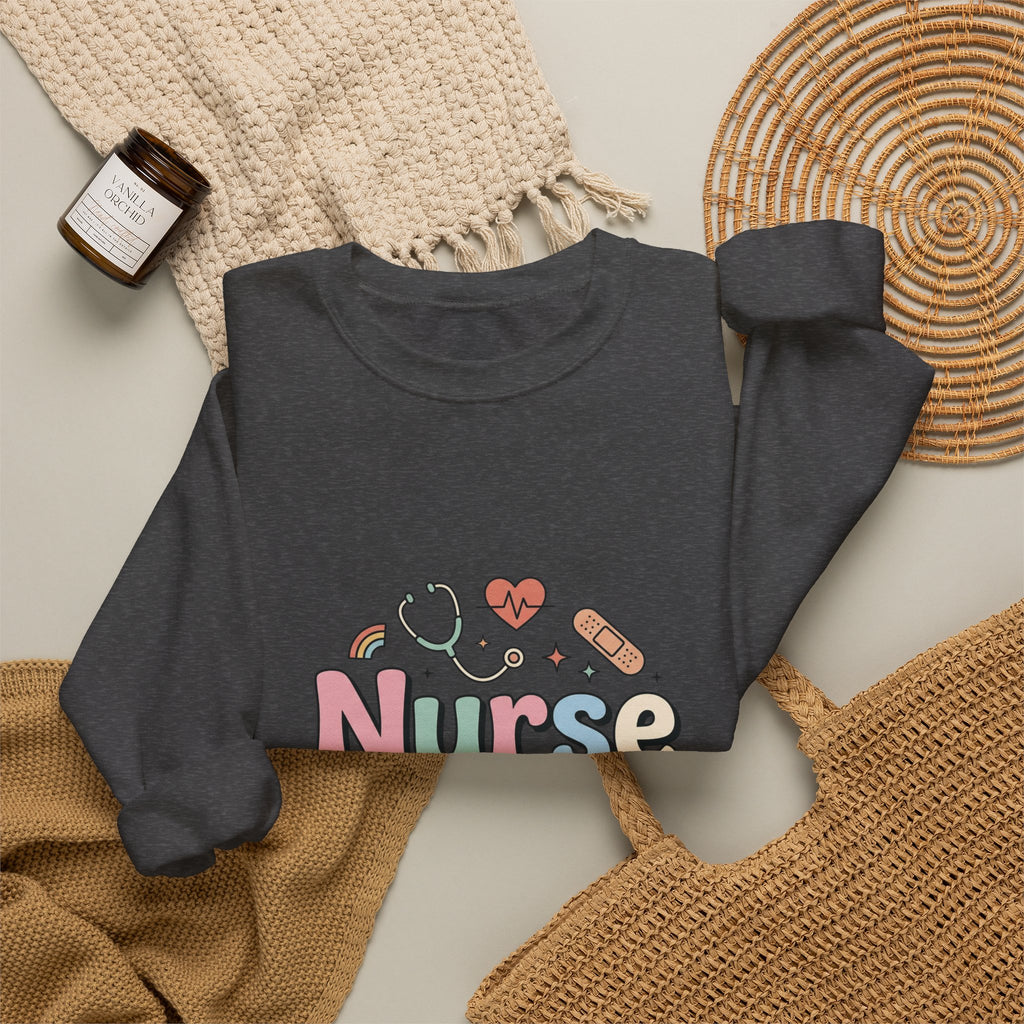 Nurse Life Crewneck Sweatshirt — Cute Pastel Nursing Graphic
