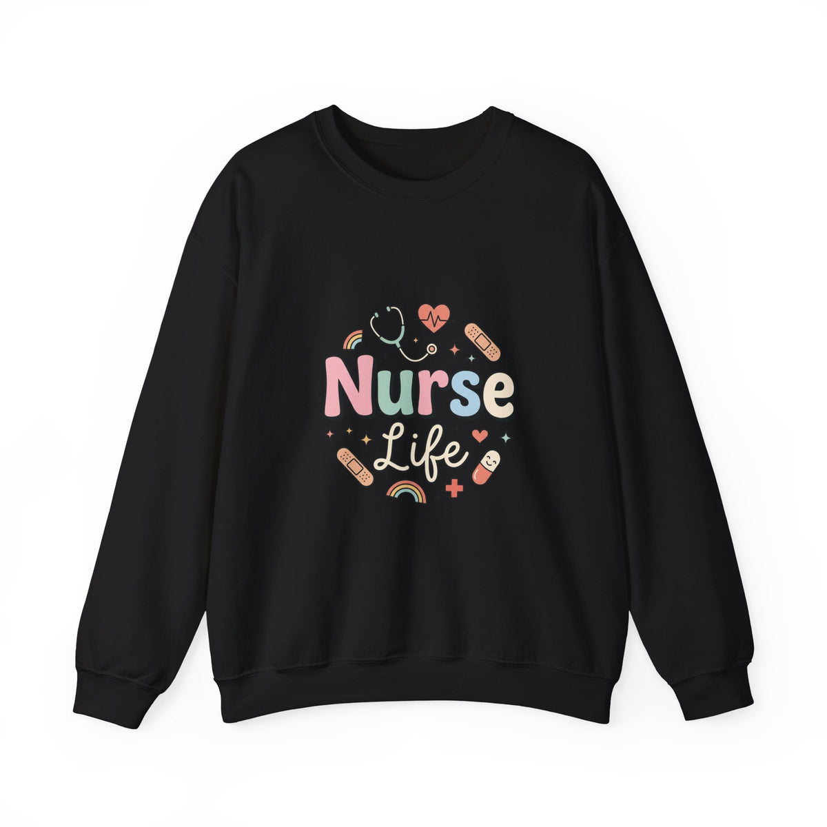 Nurse Life Crewneck Sweatshirt — Cute Pastel Nursing Graphic