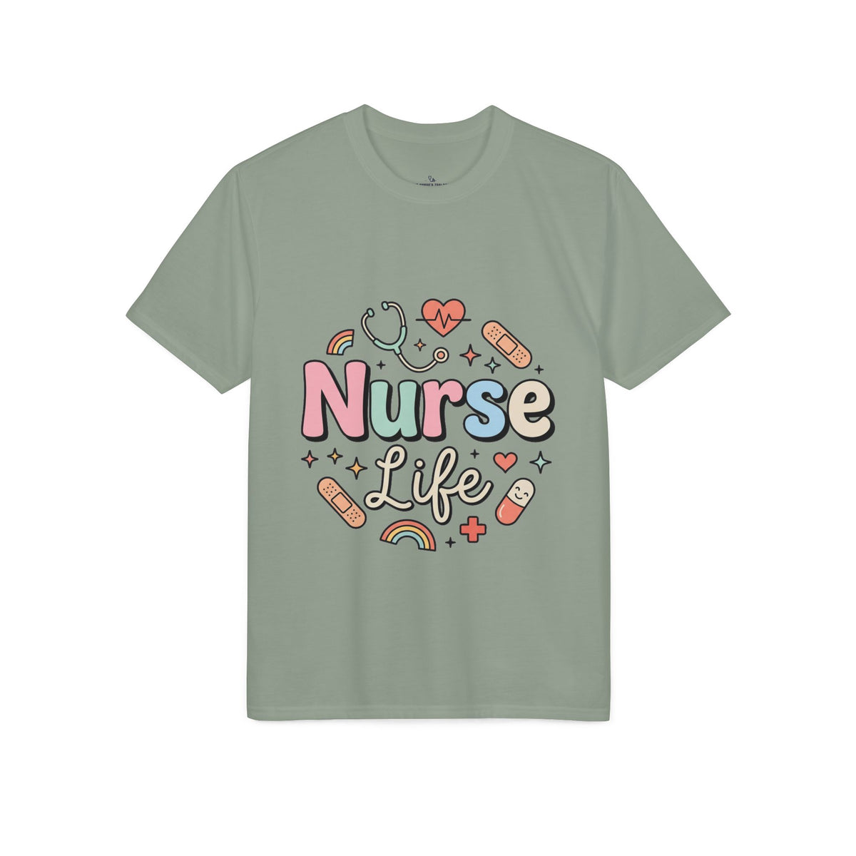 Nurse Life Graphic T-Shirt — Cute Medical Icons Tee for Nurses