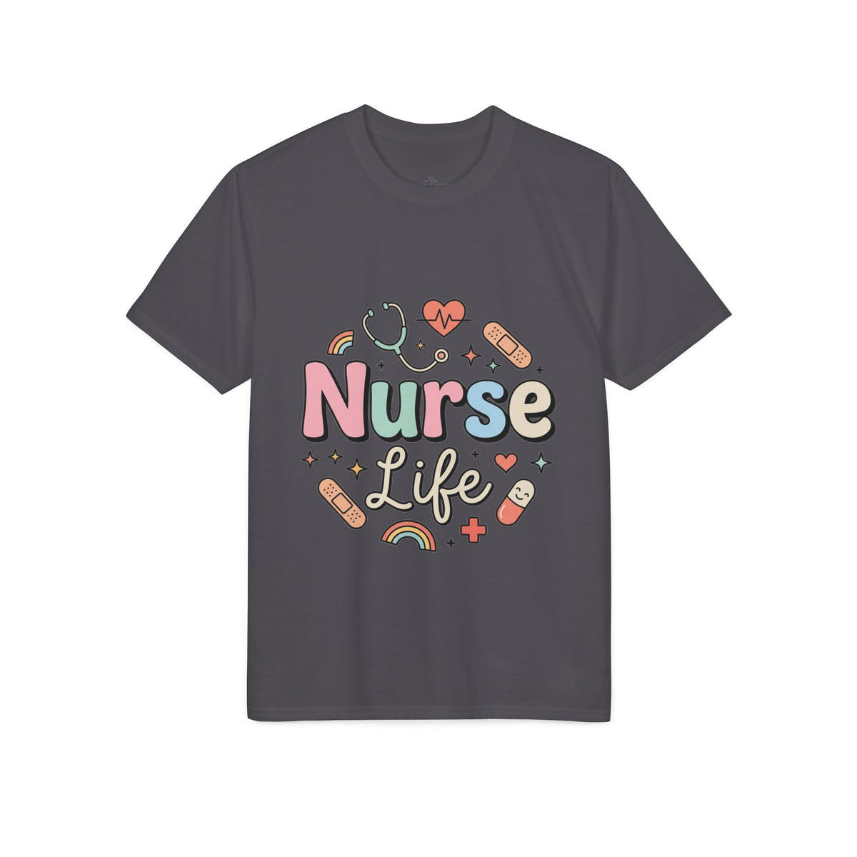 Nurse Life Graphic T-Shirt — Cute Medical Icons Tee for Nurses