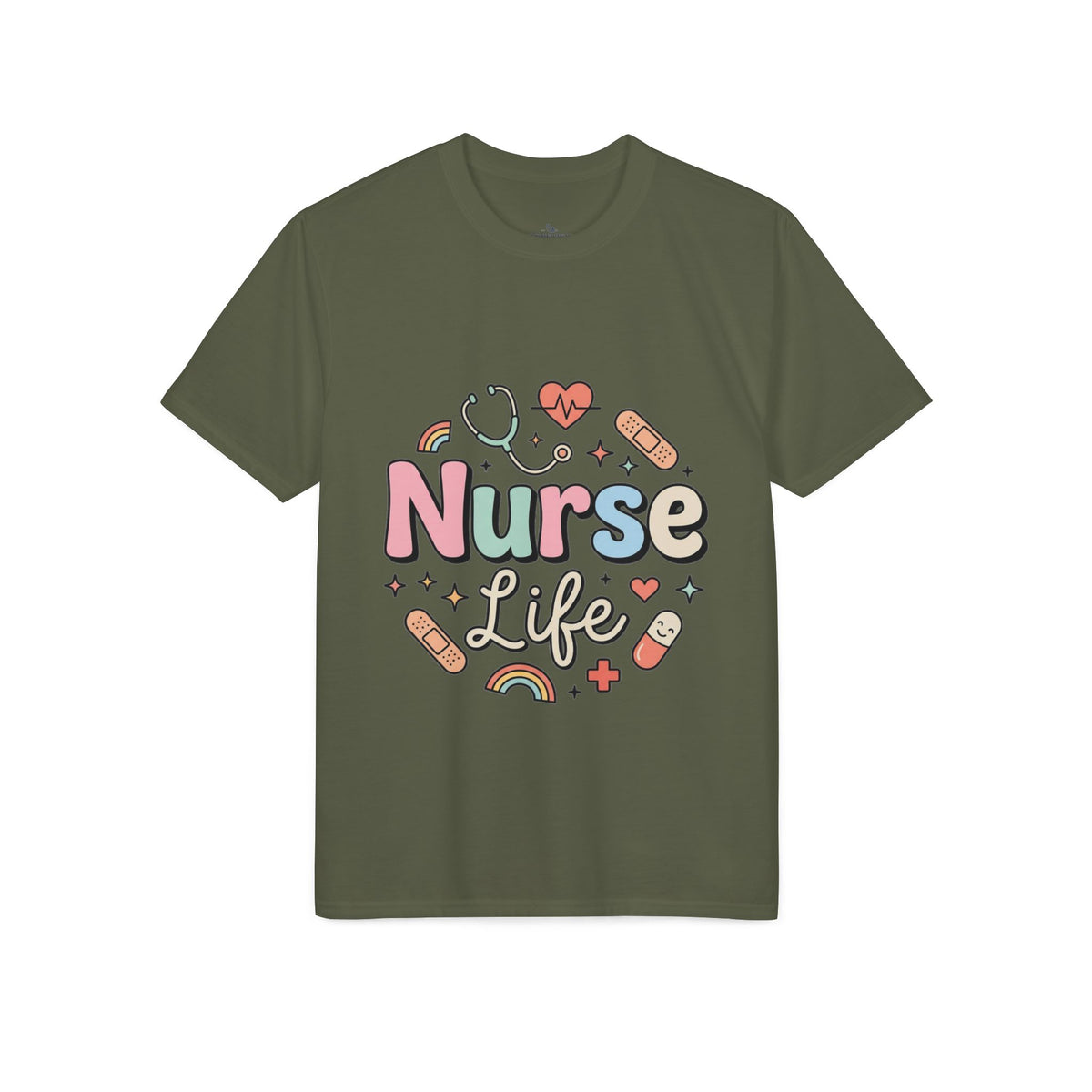 Nurse Life Graphic T-Shirt — Cute Medical Icons Tee for Nurses