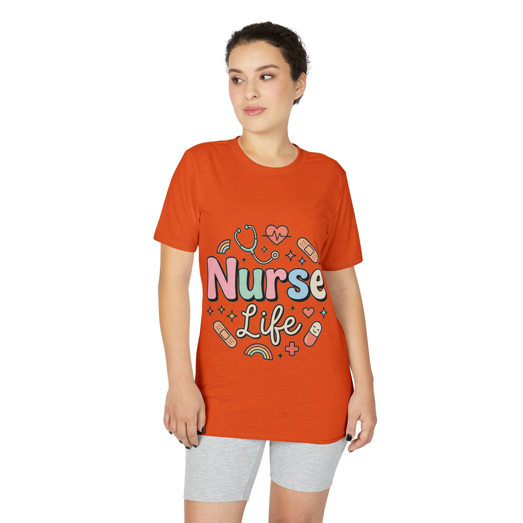Nurse Life Graphic T-Shirt — Cute Medical Icons Tee for Nurses