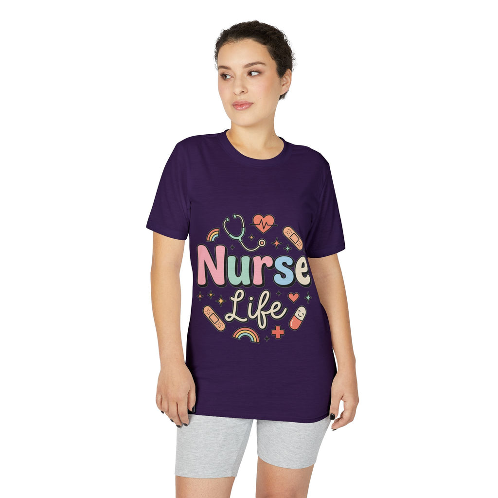 Nurse Life Graphic T-Shirt — Cute Medical Icons Tee for Nurses
