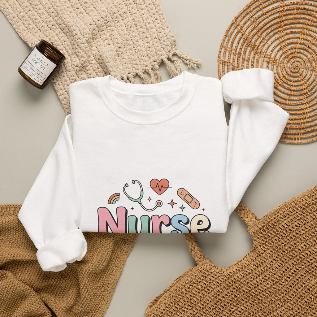 Nurse Life Crewneck Sweatshirt — Cute Pastel Nursing Graphic