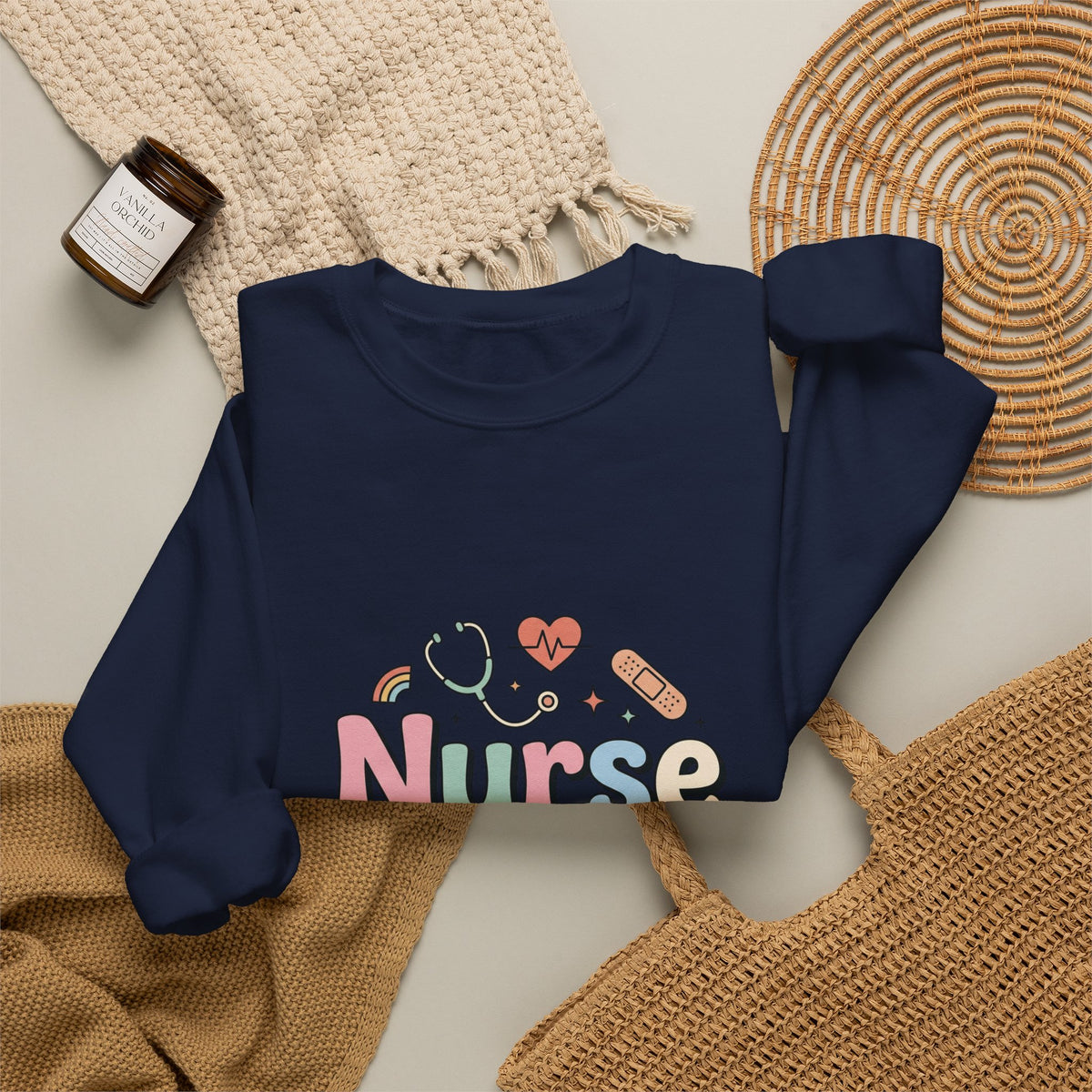 Nurse Life Crewneck Sweatshirt — Cute Pastel Nursing Graphic