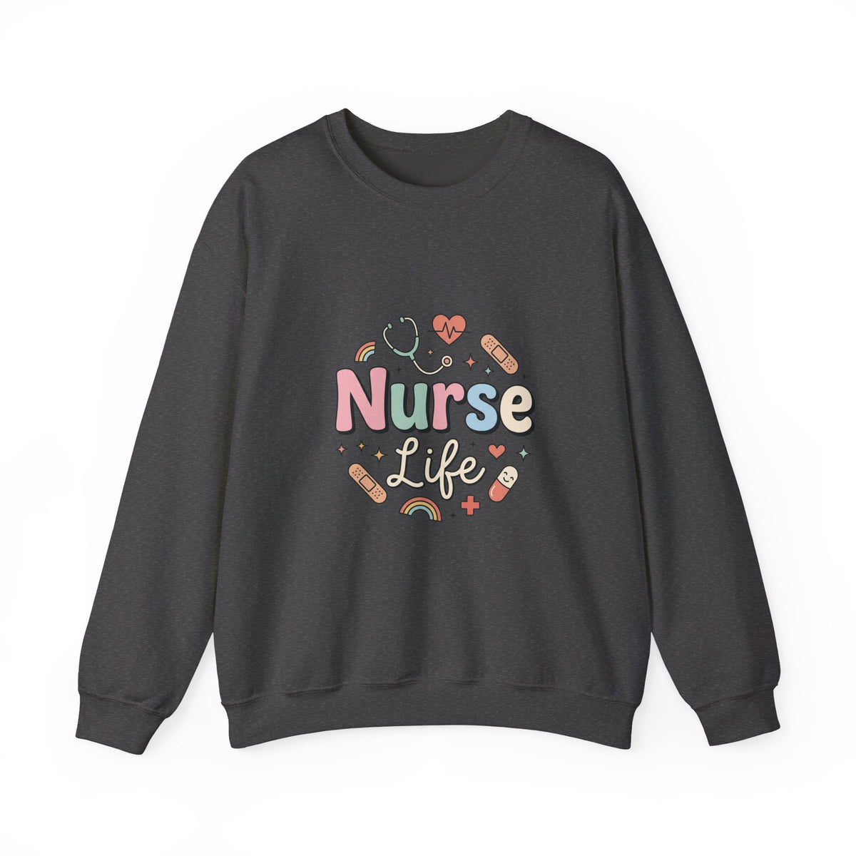 Nurse Life Crewneck Sweatshirt — Cute Pastel Nursing Graphic