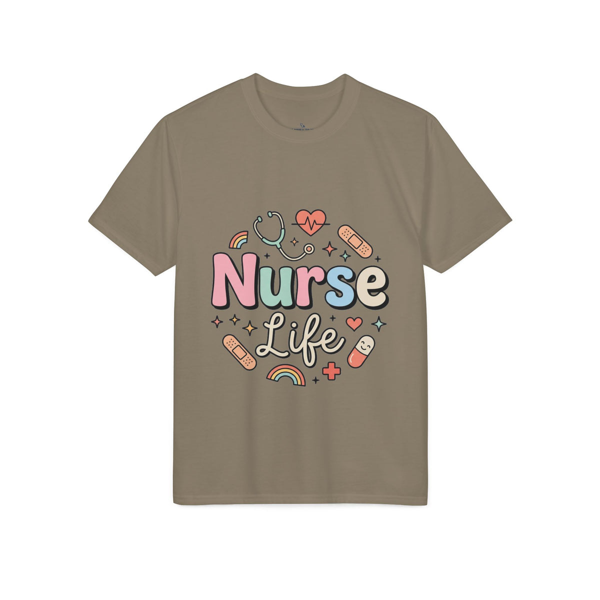 Nurse Life Graphic T-Shirt — Cute Medical Icons Tee for Nurses