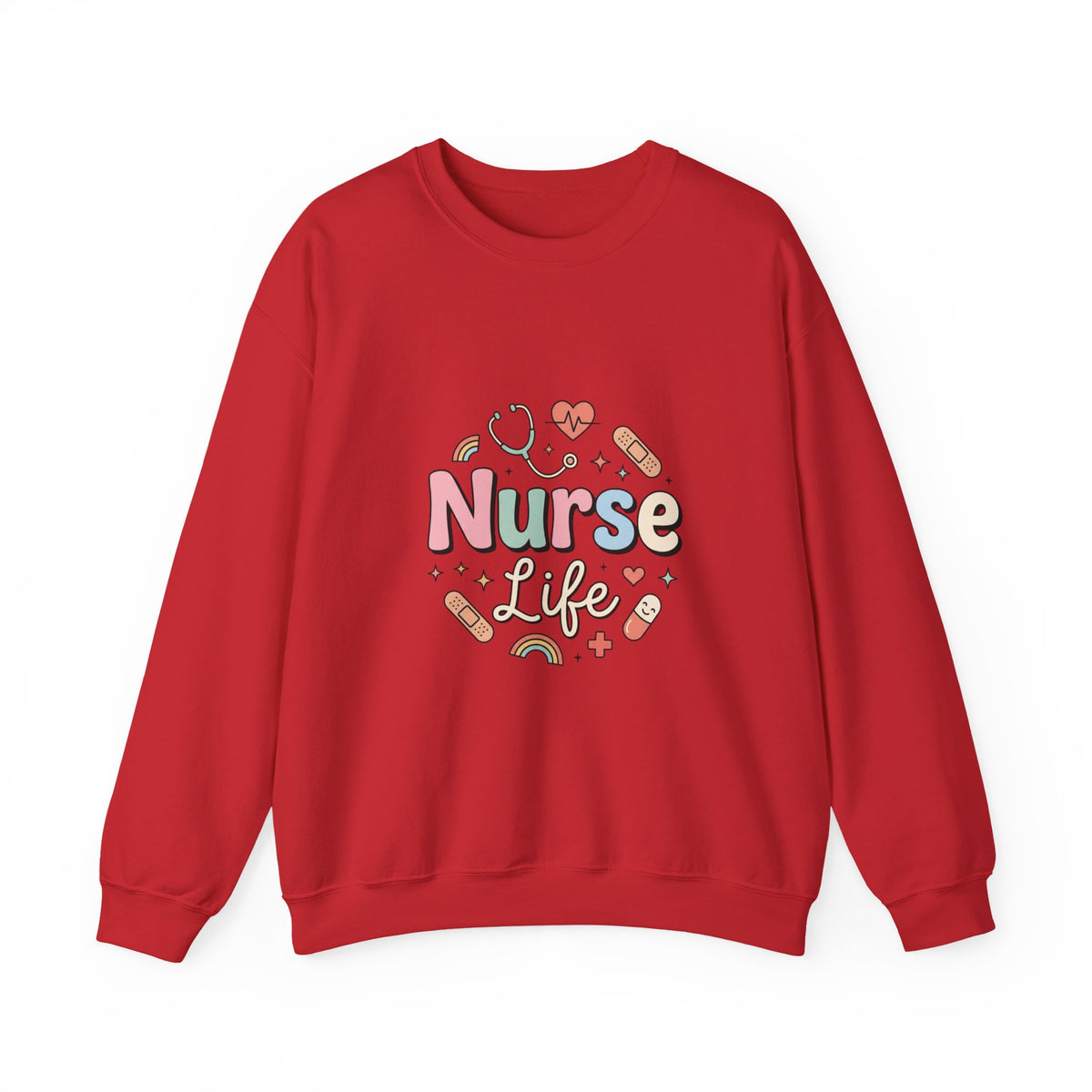 Nurse Life Crewneck Sweatshirt — Cute Pastel Nursing Graphic