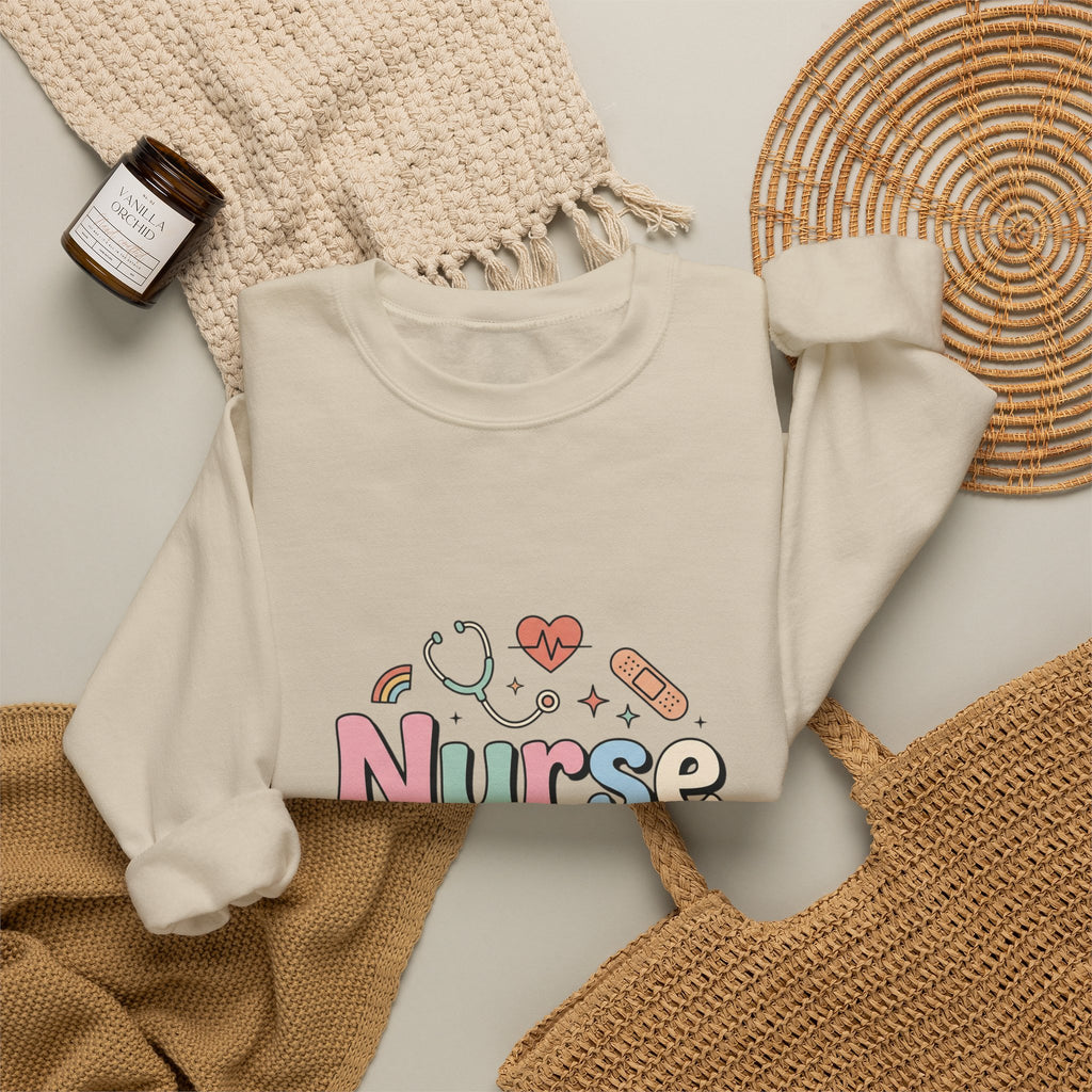 Nurse Life Crewneck Sweatshirt — Cute Pastel Nursing Graphic