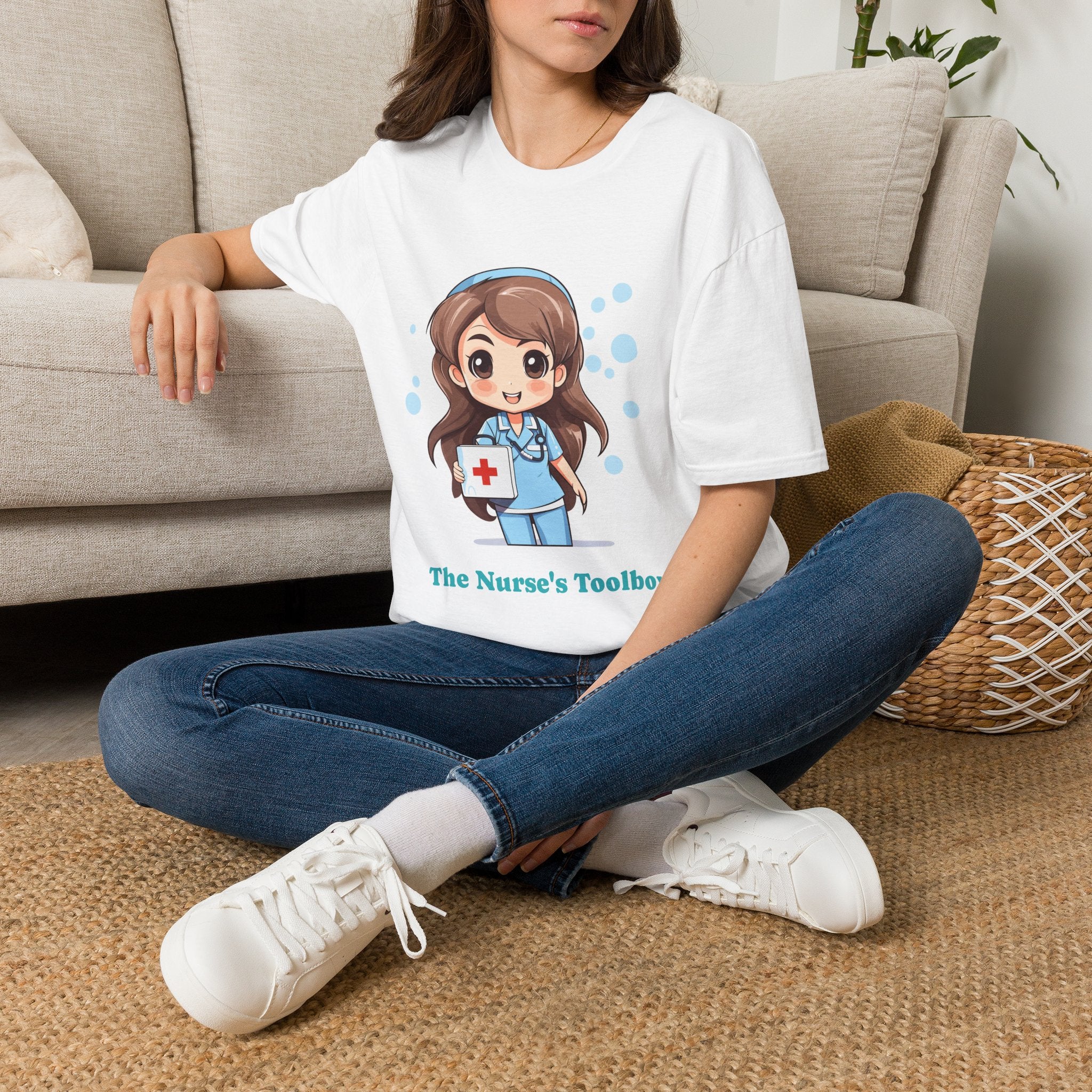 Nurse's Toolbox Cute Cartoon T-Shirt — Medical Cute Nurse Gift