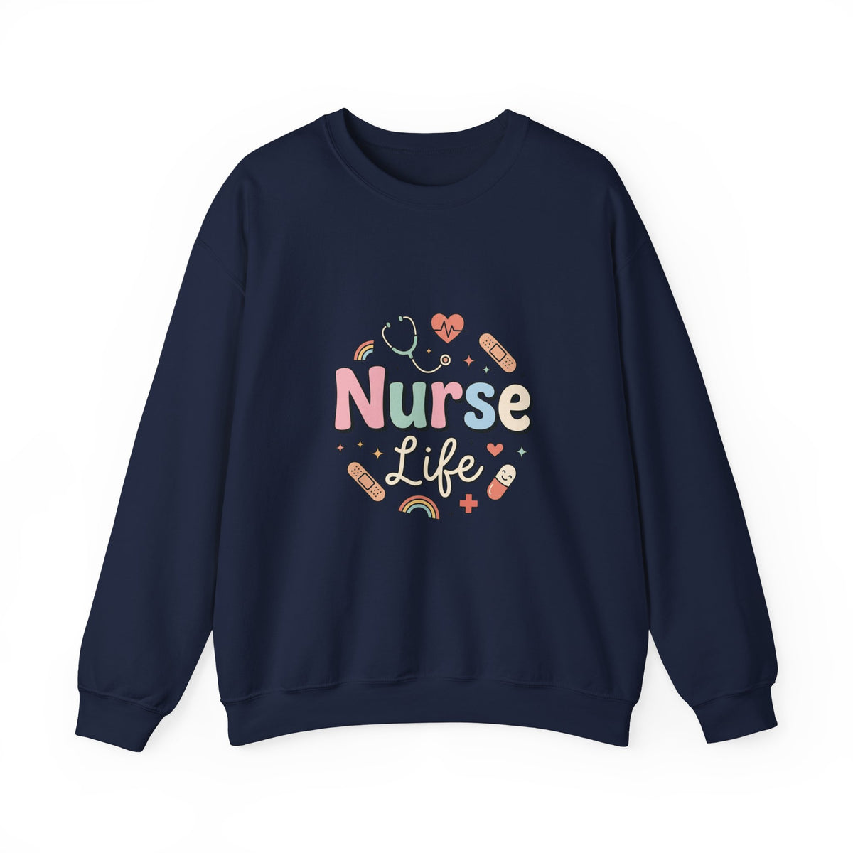 Nurse Life Crewneck Sweatshirt — Cute Pastel Nursing Graphic