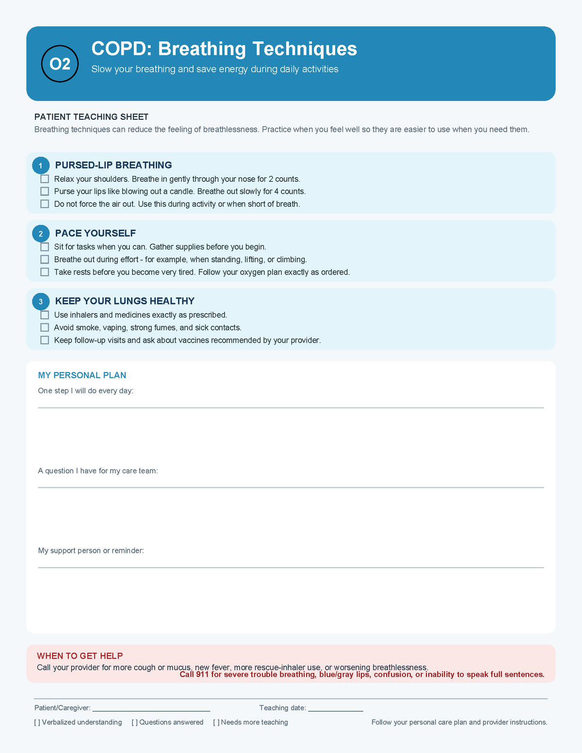 COPD Teaching Sheet