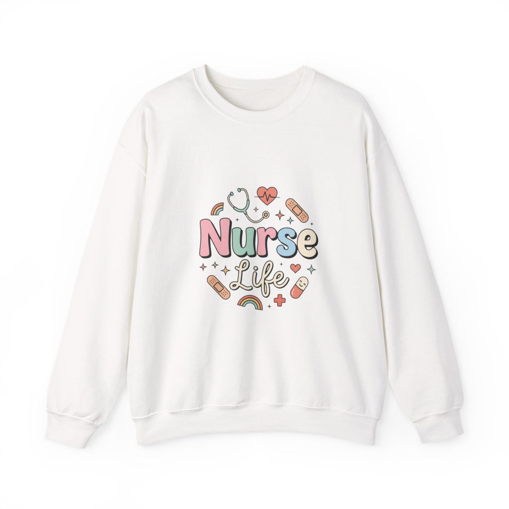 Nurse Life Crewneck Sweatshirt — Cute Pastel Nursing Graphic
